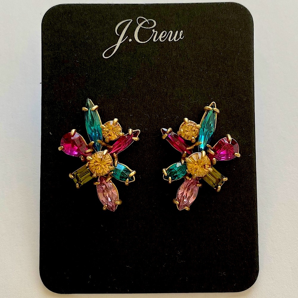J. Crew Gem Burst Stud Earrings NWT